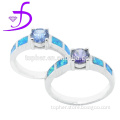 Man-made opal 925 silver sample wedding ring designs